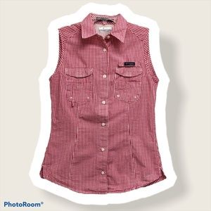 Columbia Sleevless Top • Super Bonehead Red Shirt